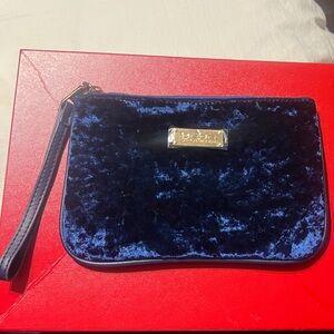 Chic Bebe Navy Velvet Wristlet with Gold Details. For an evening or about! NWT